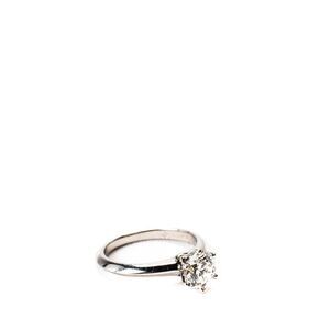 Tiffany & Co Womens Platinum 1.17CT Diamond Solitaire Ring Size 5.75